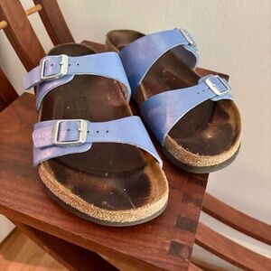 Birkenstock Unisex Sandals Sydney Blue Casual Buckle Slides Synthetic Leather 40